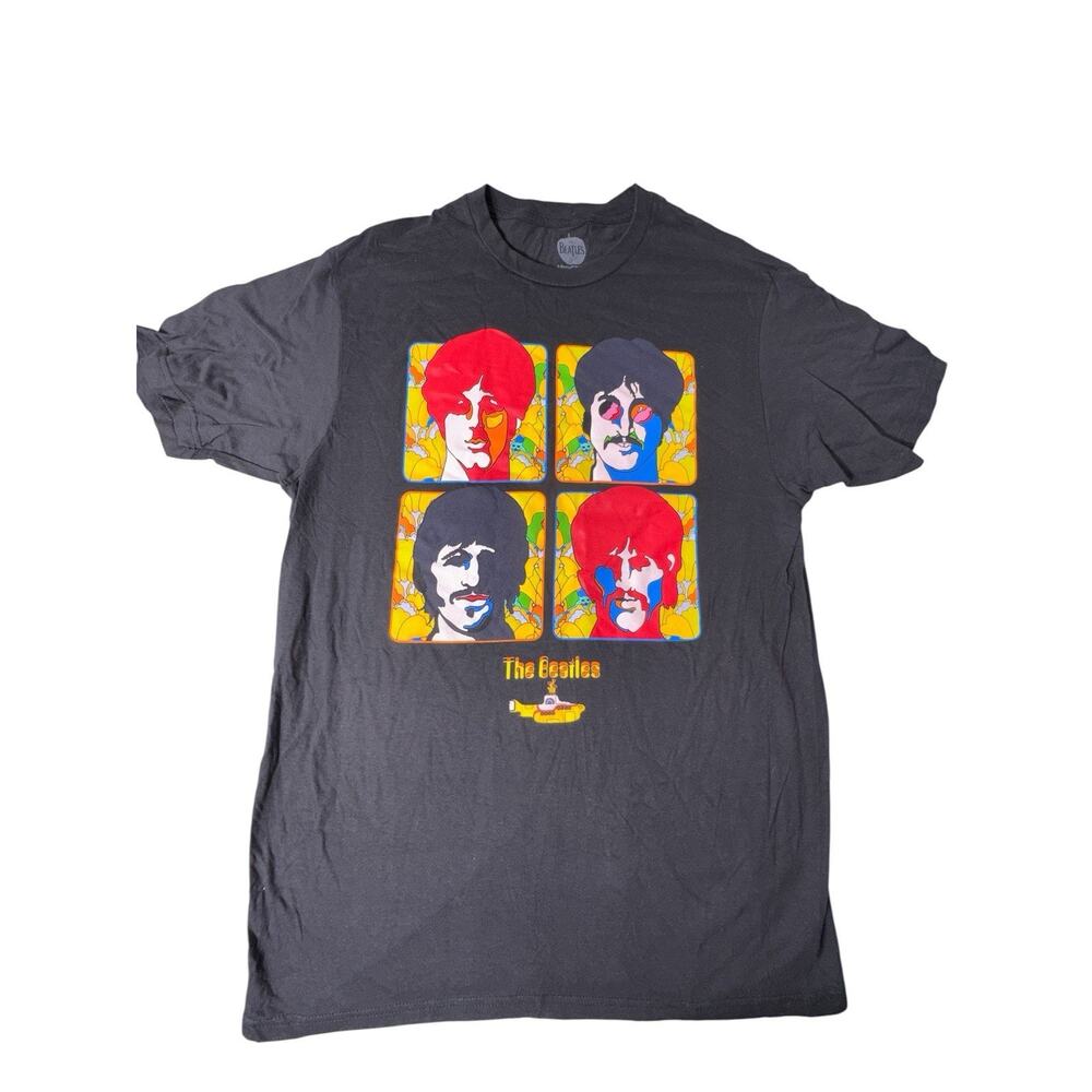 The Beatles Yellow Submarine Graphic T Shirt Mens L Black Band Tee Printed Tag
